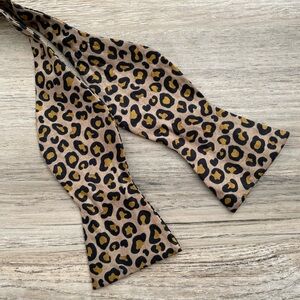 BDG Leopard Print Self-Tie Bow Tie Cotton Urban Outfitters Adjustable